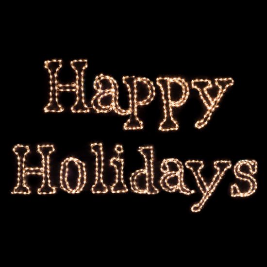 Picture of Sign LED Happy Holidays Classic White 18'