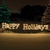 Picture of Sign LED Happy Holidays Classic White 18'