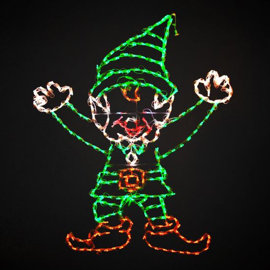 Picture of Elf with Hands Joyfully Up LED 60"