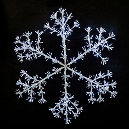 Picture of LED Sparkler Snowflake Pure White w/White Metal Frame 48"