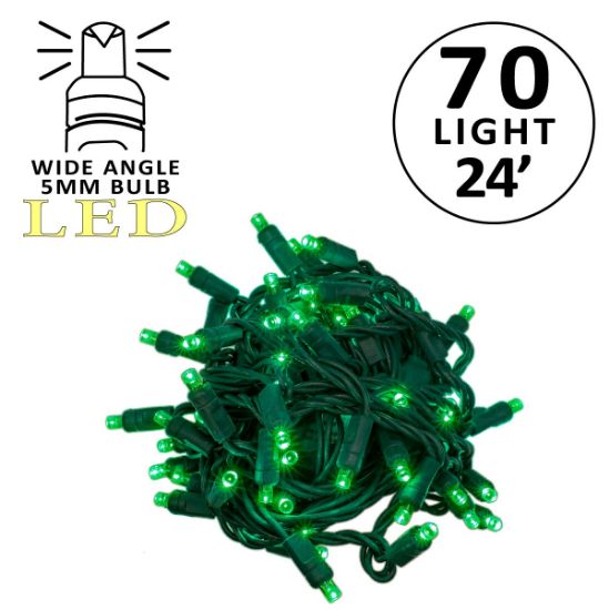 Picture of 5MM 70L 4" Spacing LED Green Gr Cord