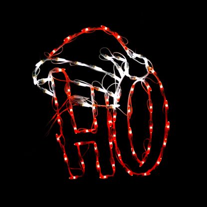 Picture of Sign LED HO HO with Santa Hat 22"