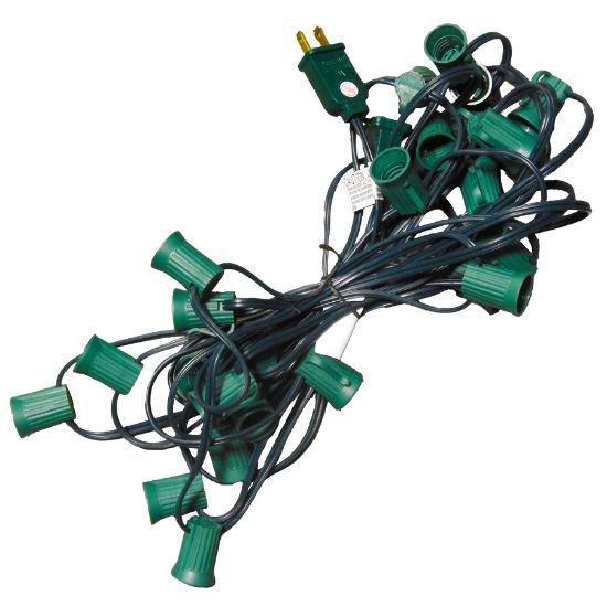 Picture of 25' Cord-C9 Bulk 12" Spacing w/Sockets SPT-1, Green