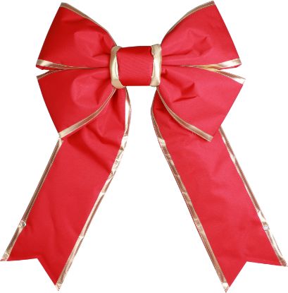 Picture of 12" Red Canvas Bow with Gold Trim