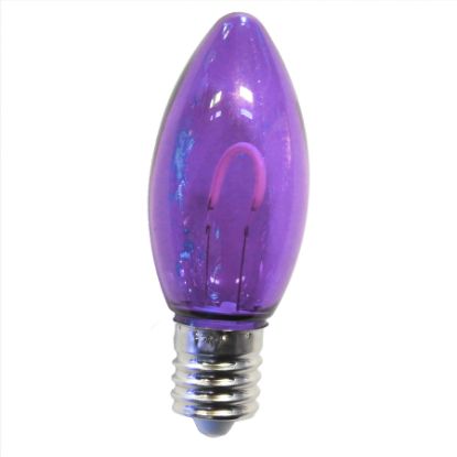 Picture of C9 LED U Filament Clear Bulbs Purple Transparent - Pack of 25