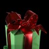 Picture of Nylon Green Gift Boxes Set of 3 Stacking with 1 Red Mylar Bow