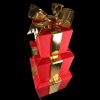 Picture of Nylon Red Gift Boxes Set of 3 Stacking with 3 Gold Mylar Bows