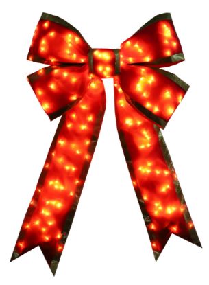 Picture of 24" Red Nylon Bow with WW LED Lighting