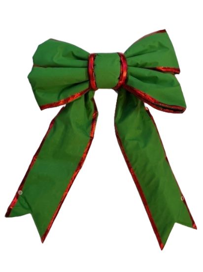 Picture of 18" Green Canvas Bow with Red Trim