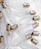 RGBPW bulbs displayed in a group all laying different directions, unlit, on a white background