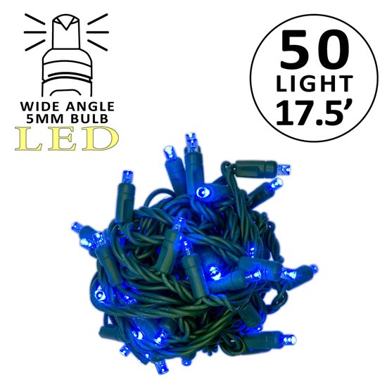 Set of 50 RGB Color Changing 5mm LED Mini Lights with 4in Spacing